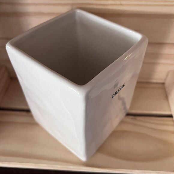 Rae Dunn Artisan Collection "DREAM" Caddy Vase White Ceramic Farmhouse Decor - Picture 4 of 9